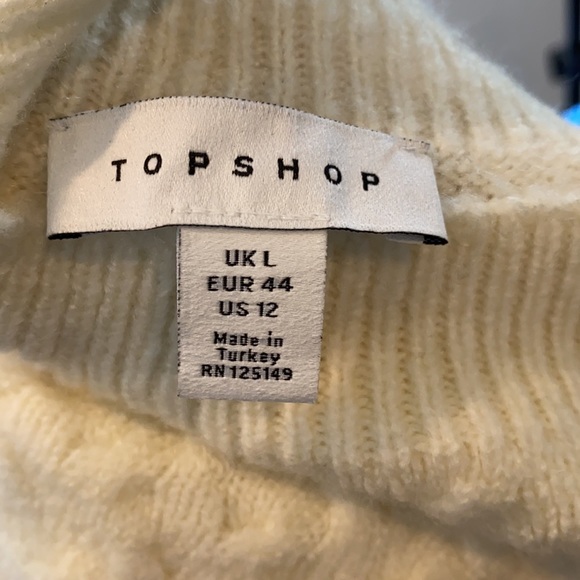 TOPSHOP Cable Stitch Crop Sweater In Ivory NWT - Picture 15 of 15